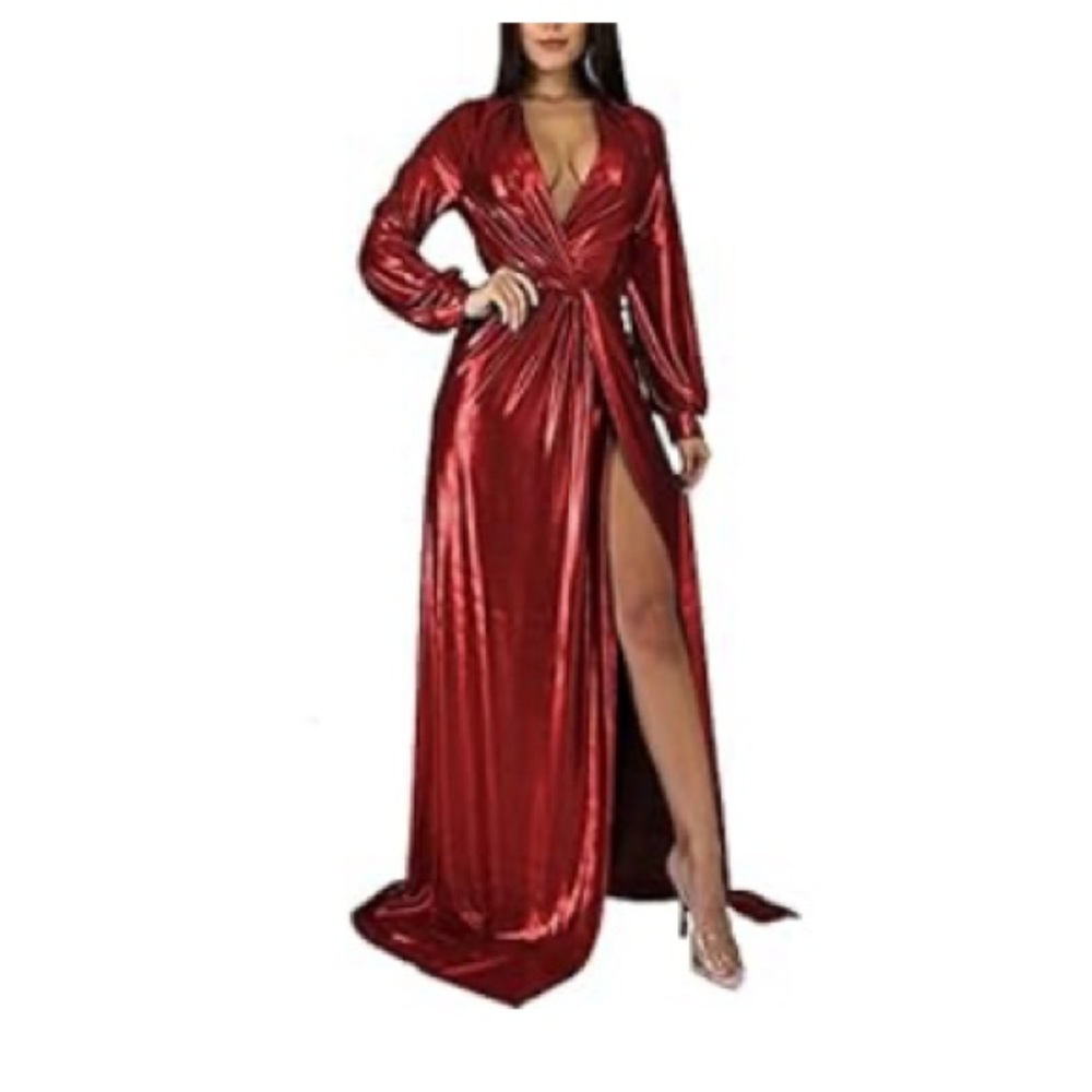 COPY - Red Metallic Dress